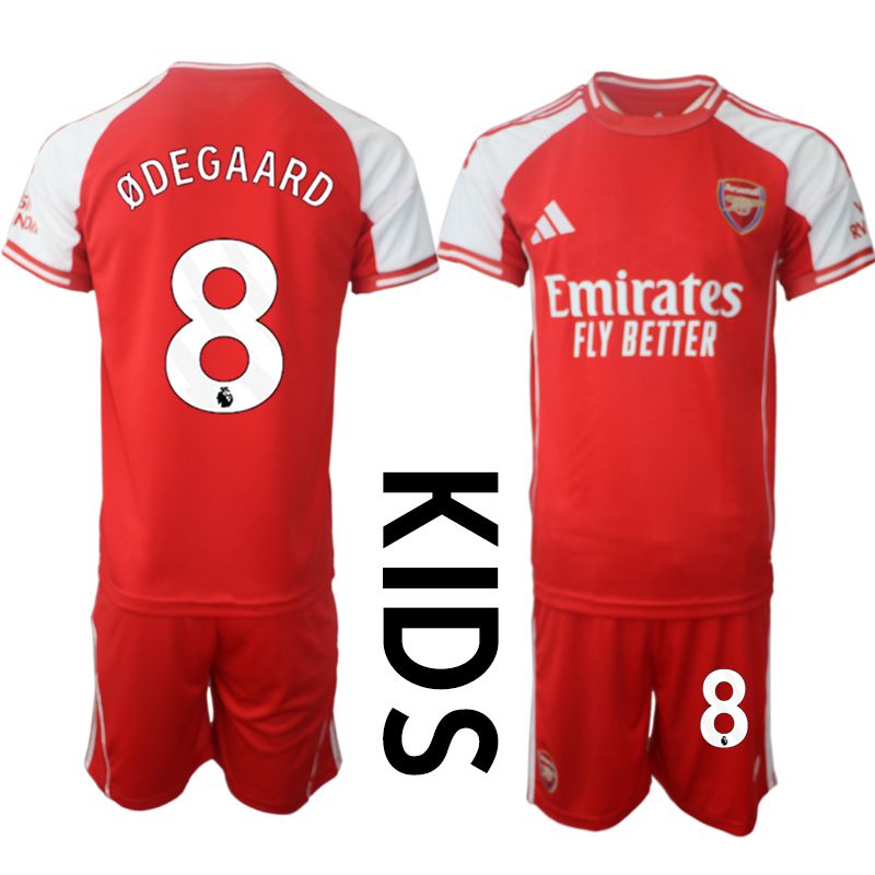 Youth 2025-2026 Season Club Arsenal home red #8 Soccer Jersey